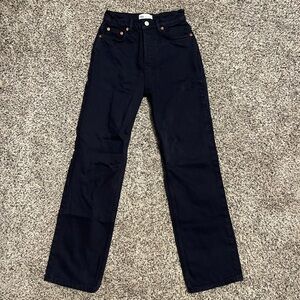 Zara navy blue dark wash jeans size 0